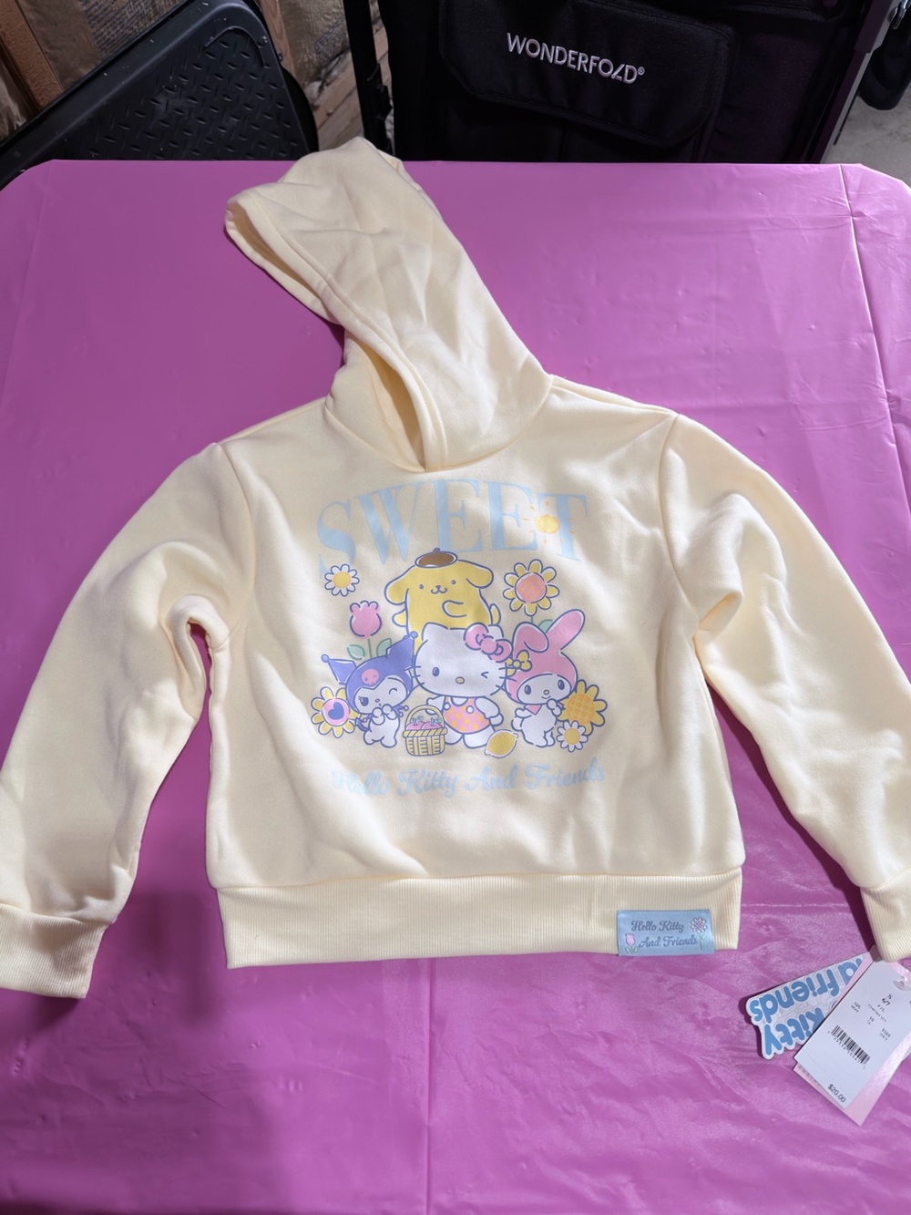 Sanrio Kids' 'Sweet' Cream Hooded Sweatshirt - Hello Kitty & Friends Small (6/7)